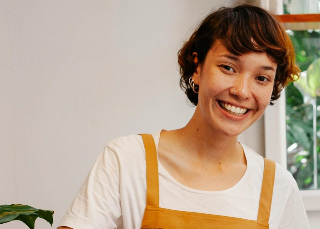 happy person in yellow